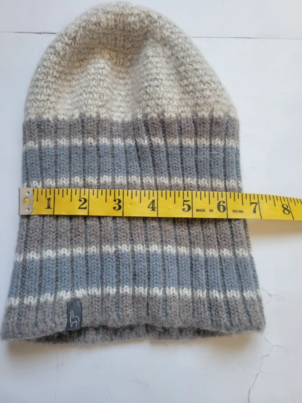 Shupaca Baby Alpaca Striped Beanie Hat One Size Outer Wear Cabincore Ski lodge
